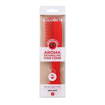 Арома-расческа гребень для волос с ароматом Клубники Aroma Detangling Hair Comb Strawberry - Solomeya 